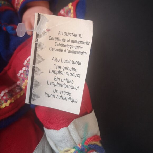 Vintage Lapland Doll w/ Blinking Eyes & Dressed in Sami Folk Clothing 13" Tall - Picture 4 of 8